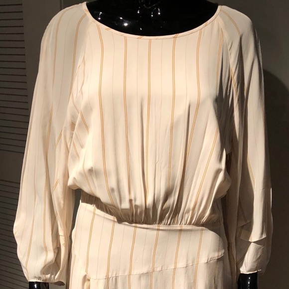 $466 JOIE GABISA ASYMMETRIC STRIPED VOILE DRESS PASTEL PINK 6 M - Picture 2 of 14